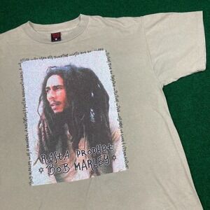 Vintage Fashion Victim Bob Marley Shirt Mens XL Green Rasta Prophet Reggae 90s